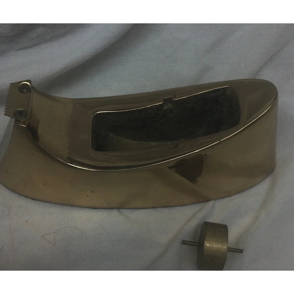 Vintage Solid Brass Desk Top Tape Dispenser Canoe Shape Japan